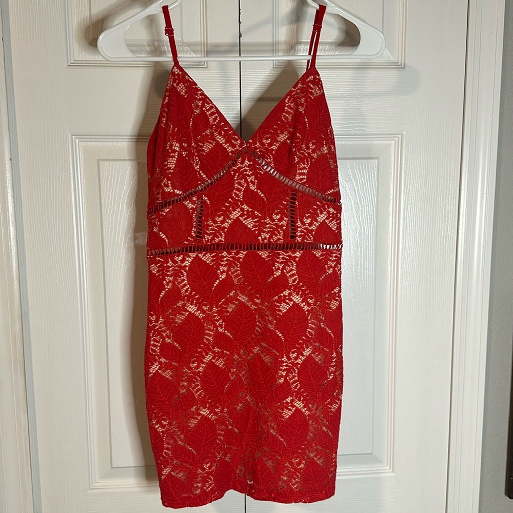Reddish Orange (Blood Orange) cocktail dress
